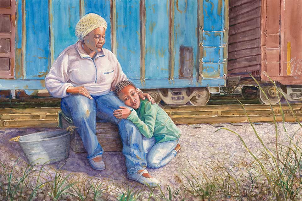 Courage Ablaze - watercolor painting exhibited at ArtPrize 2012