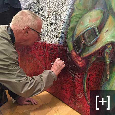 Many ArtPrize Seven visitors got on their hands and knees to honor heroes