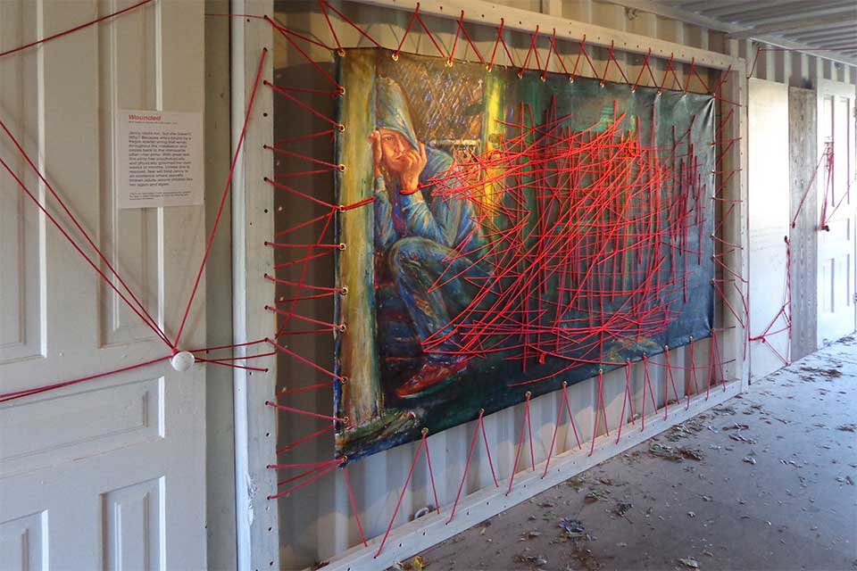 The Scarlet Cord, container installation