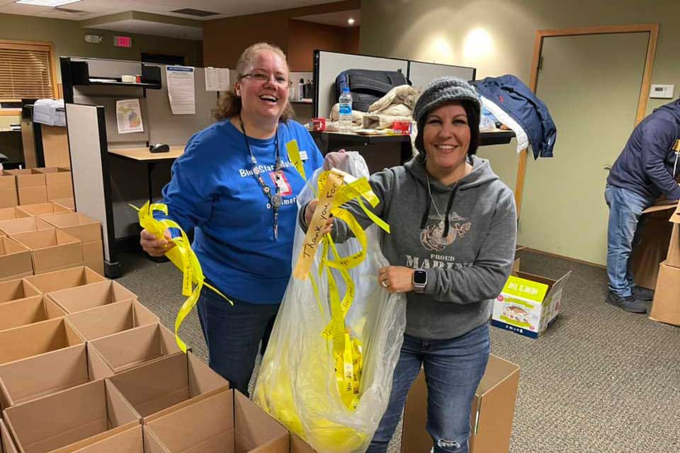 Yellow ribbons with messages were sent to deployed soldiers after ArtPrize 2021