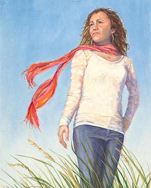 Watercolor painting - Braving the Wind